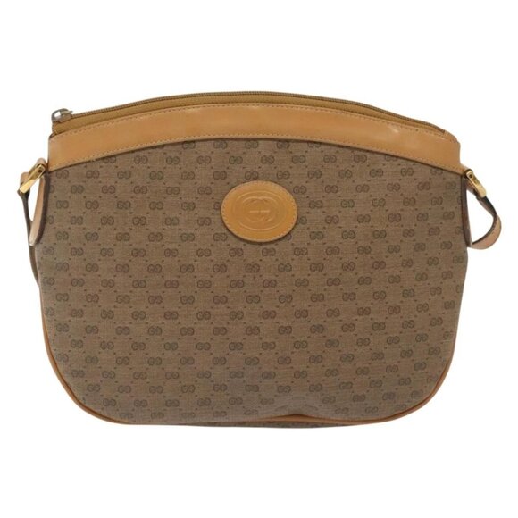 GUCCI Micro GG Supreme Shoulder Bag PVC Beige Gold Auth ki5912 - Picture 10 of 16